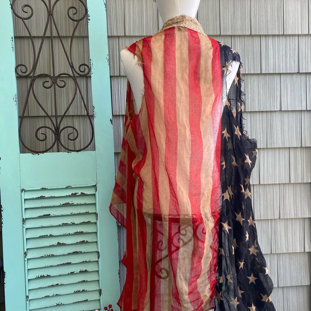 USA Vintage Handmade Hobo Americana cardigan